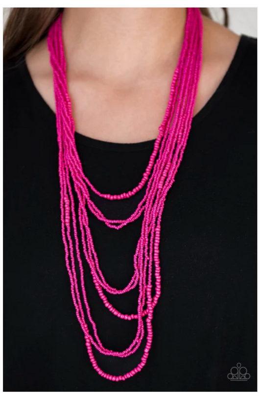 Totally Tonga Pink Seed Bead Necklace Set