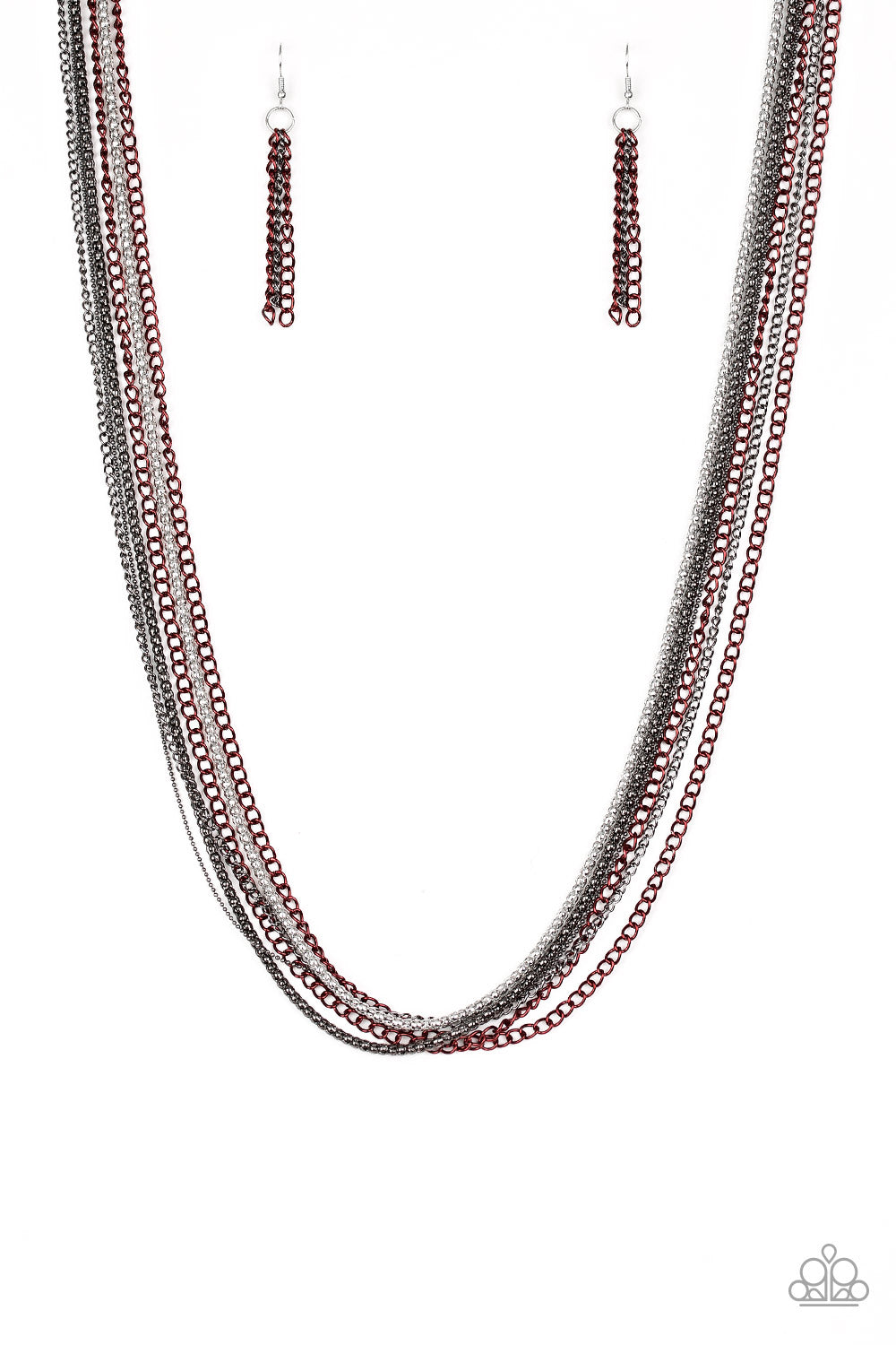 Colorful Calamity Red Necklace Set