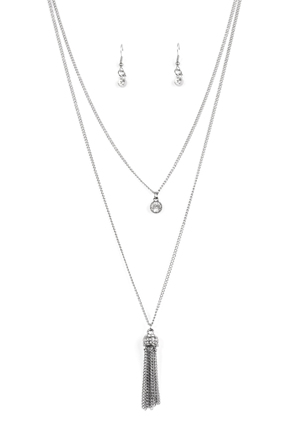 Silver Drop-Style Wire Necklace Set