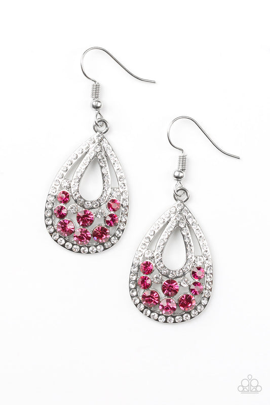 Sparkling Stardom Pink Earrings