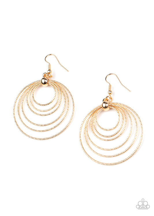 Elliptical Elegance Gold Earrings