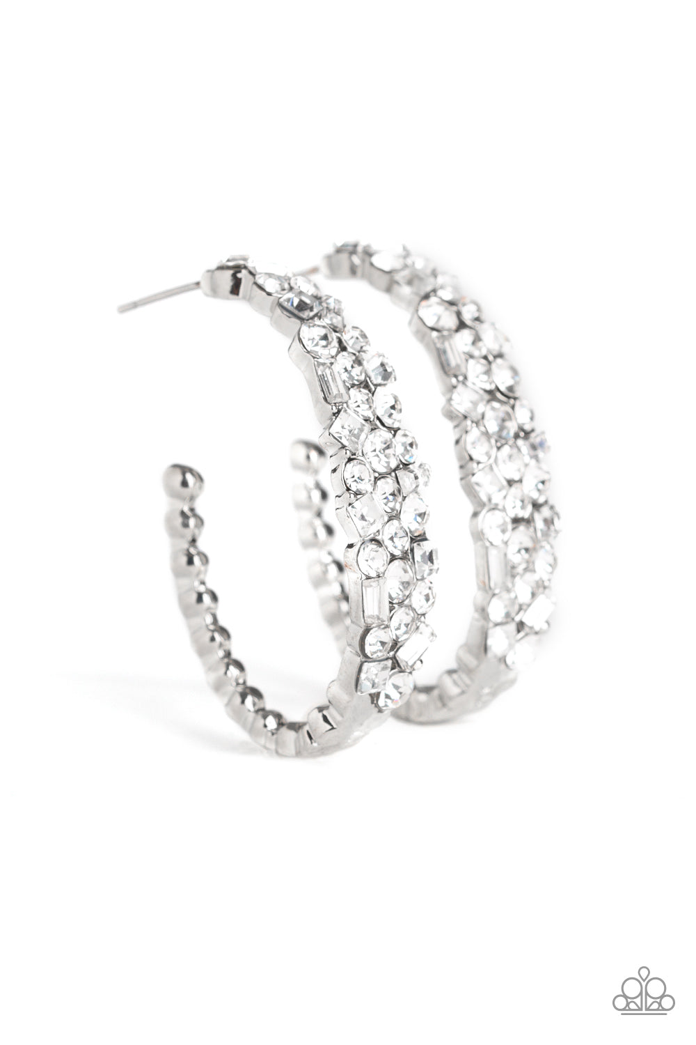 A Glitzy Conscience White Earrings