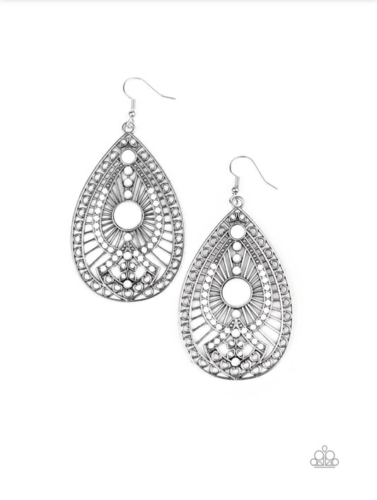 Just Dropping By White Earrings