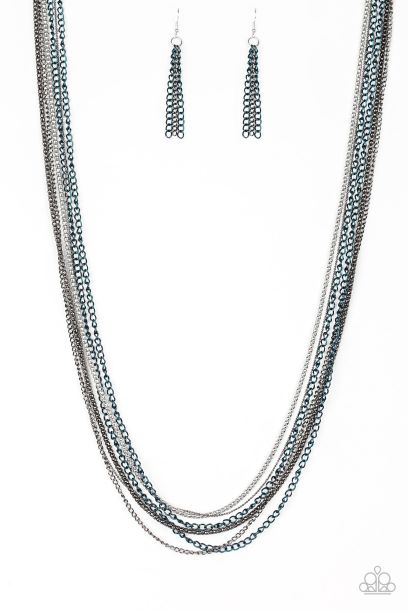 Colorful Calamity Blue Necklace Set
