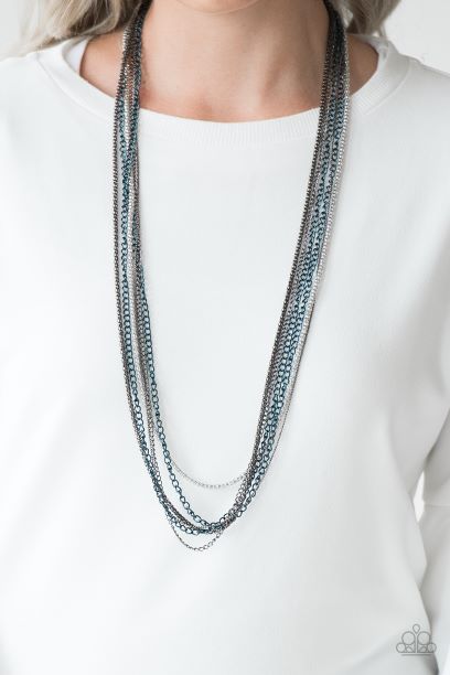 Colorful Calamity Blue Necklace Set