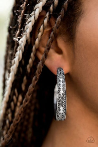 Textured Treasure Silver Hoop Earrings