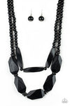 Tropical Heatwave Black Wooden Necklace