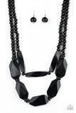 Tropical Heatwave Black Wooden Necklace