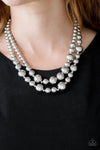 I Double Dare You Silver Pearl Necklace Set