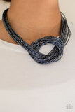 Knotted Knockout Blue Necklace Set