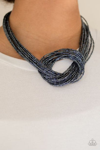 Knotted Knockout Blue Necklace Set