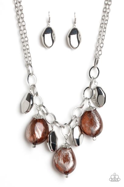 Looking Glass Glamourous Brown Necklace Set