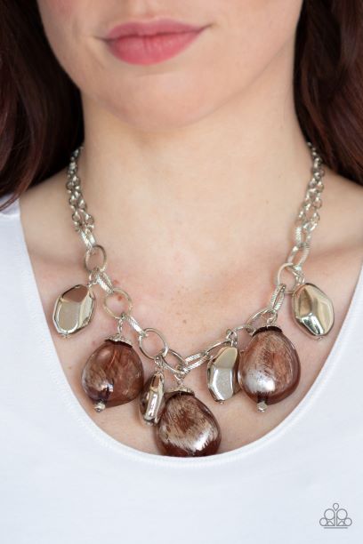Looking Glass Glamourous Brown Necklace Set