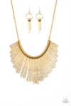 Metallic Mane Gold Necklace Set