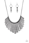 Metallic Mane Black Necklace Set