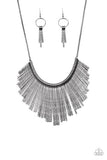 Metallic Mane Black Necklace Set