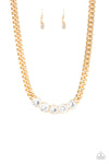 Rhinestone Renegade Gold Necklace Set