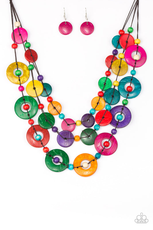 Multi Catalina Coastin Wooden Necklace Set