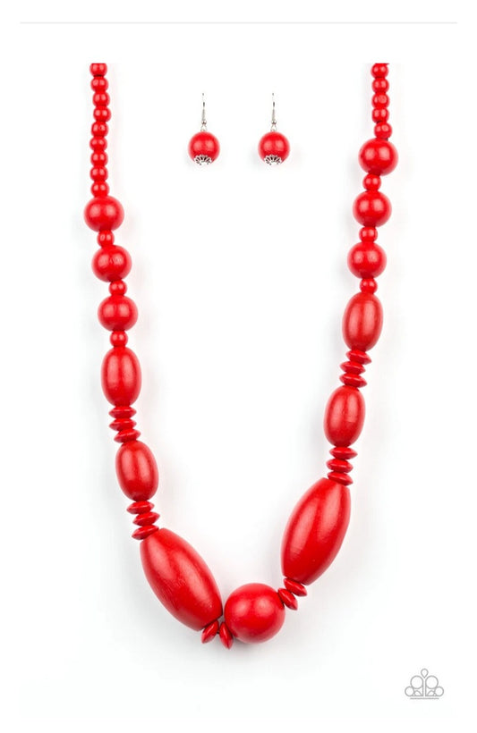 Summer Breezin' Red Necklace Set