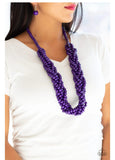 Tahiti Tropic Purple Wooden Necklace