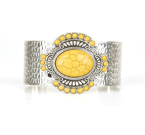 Canyon Crafted- Yellow Cuff Bracelet