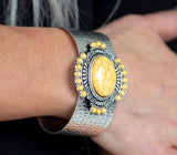 Canyon Crafted- Yellow Cuff Bracelet