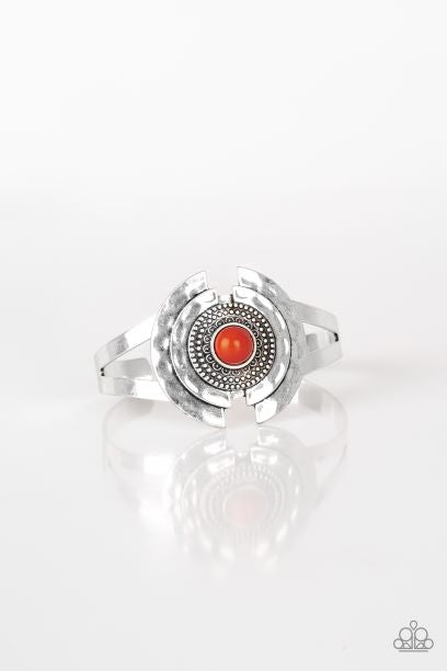 Incredibly Indie Orange and Silver Cuff-Bracelet