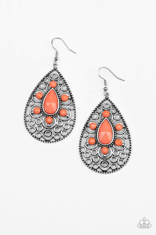 Modern Garden Orange Earrings