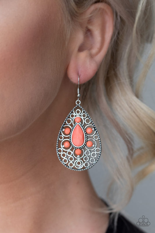 Modern Garden Orange Earrings