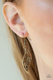 Sparkling Stems Brass Earrings