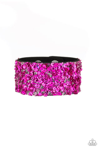 Starry Sequins Pink Wrap Bracelet