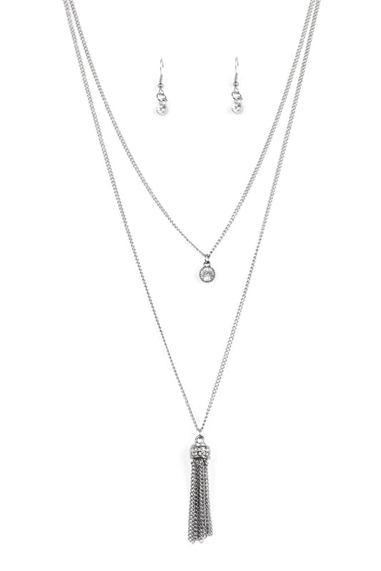 Silver Drop-Style Wire Necklace Set