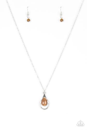 Just Drop It-Brown Necklace Set
