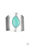 Casual Canyoneer Silver and Teal Cuff Bracelet