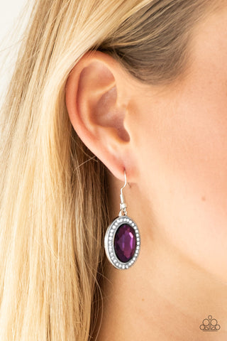 Only FAME in Town Purple Earrings