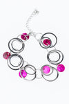 Total Shell Out Pink and Silver Disc Bracelet