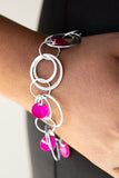 Total Shell Out Pink and Silver Disc Bracelet