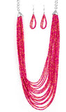 Pink Blend Seed-Bead Necklace Set