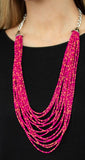 Pink Blend Seed-Bead Necklace Set