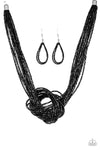 Knotted Knockout Black Necklace