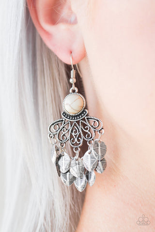 A Bit on the Wildside White Stone Earrings