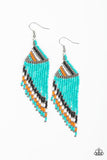 Bodaciously Bohemian Blue Seed-Bead Earrings