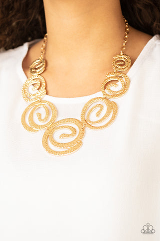 Statement Swirl Gold Necklace