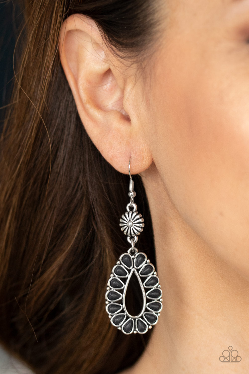 Stone Orchard Black Earrings