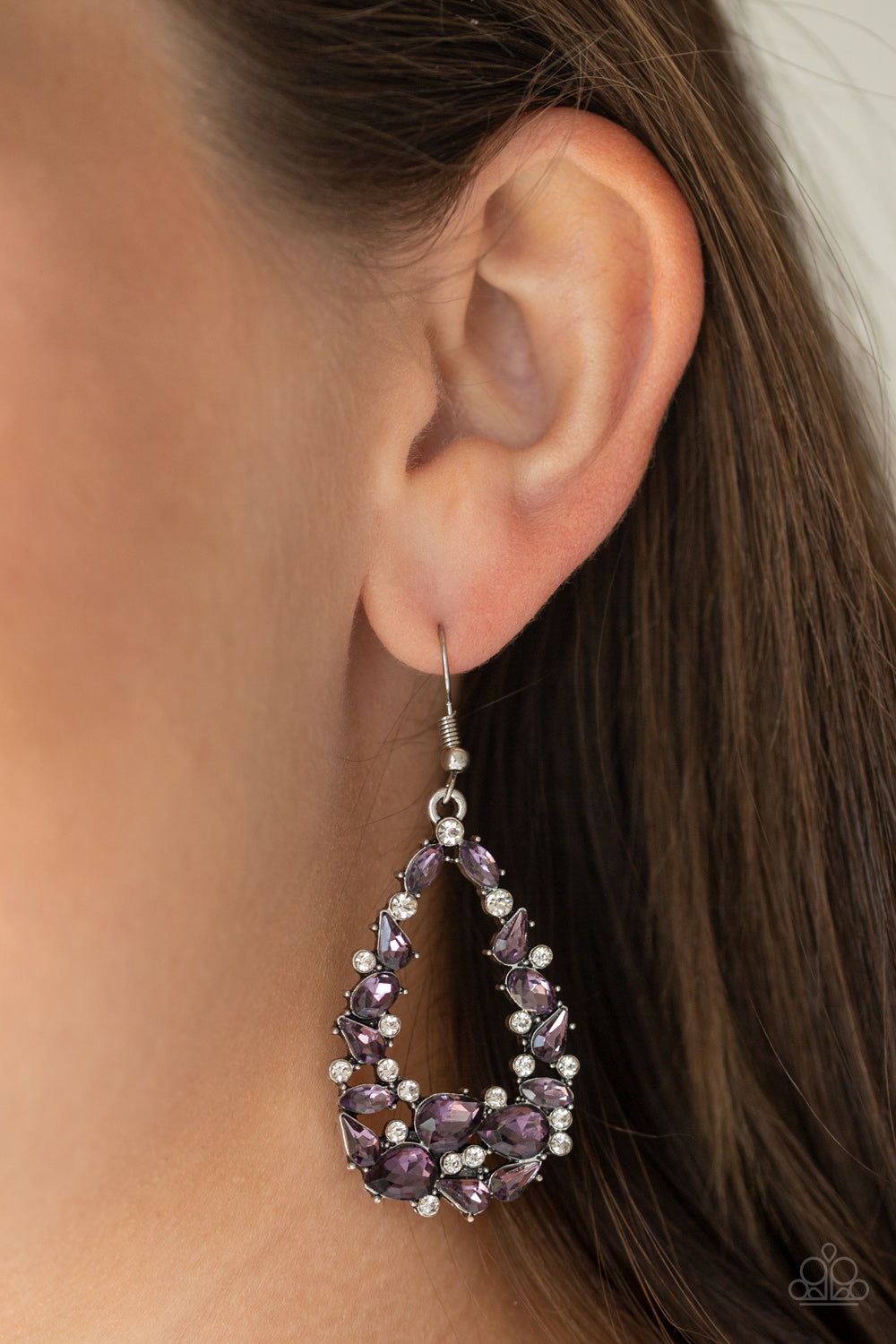 To Bedazzle, or Not to Bedazzle Purple Earring