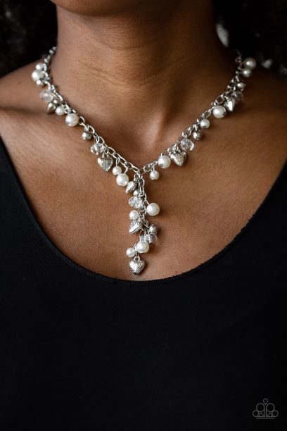 Vintage Heartthrob White Necklace
