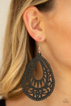 Zesty Zen Black Wooden Earrings