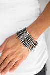 Gunmetal and Silver Beaded Bracelet