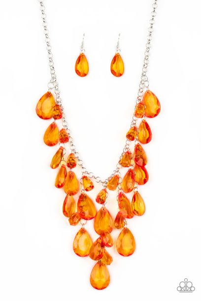 Irresistible Iridescence Orange Necklace Set
