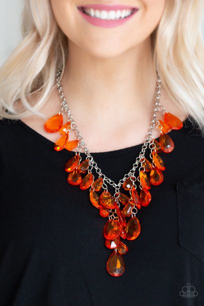 Irresistible Iridescence Orange Necklace Set